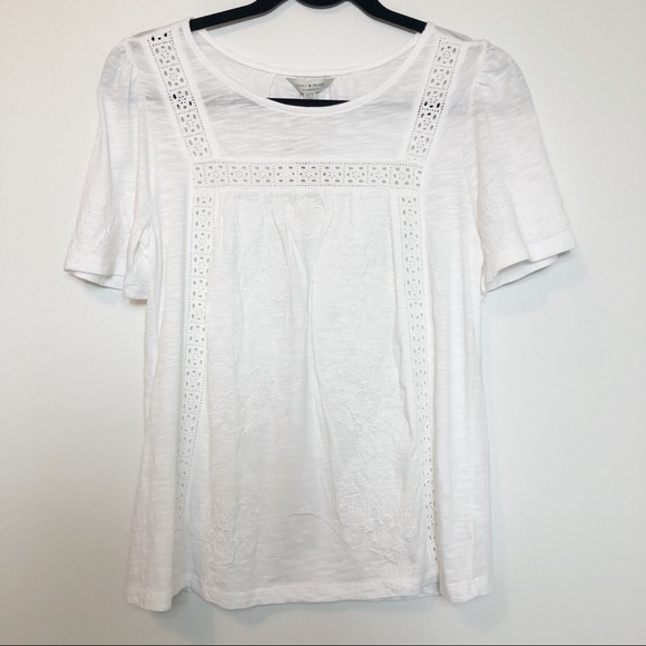 Lucky Brand short sleeve white top size xs - Picture 1 of 8